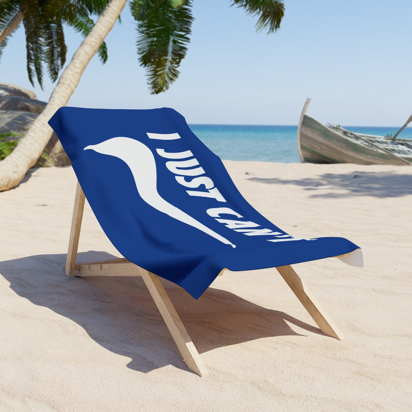 Blue I Just Can't  Beach Towel