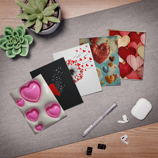 hearts Greeting Cards (5-Pack)