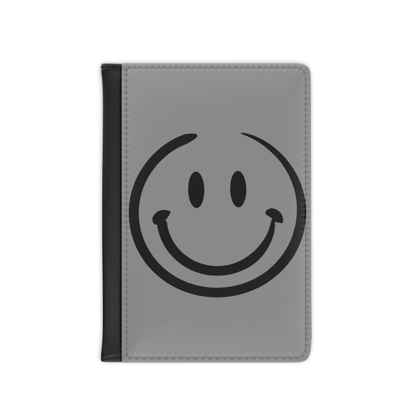 gray withe black smiley face Passport Cover