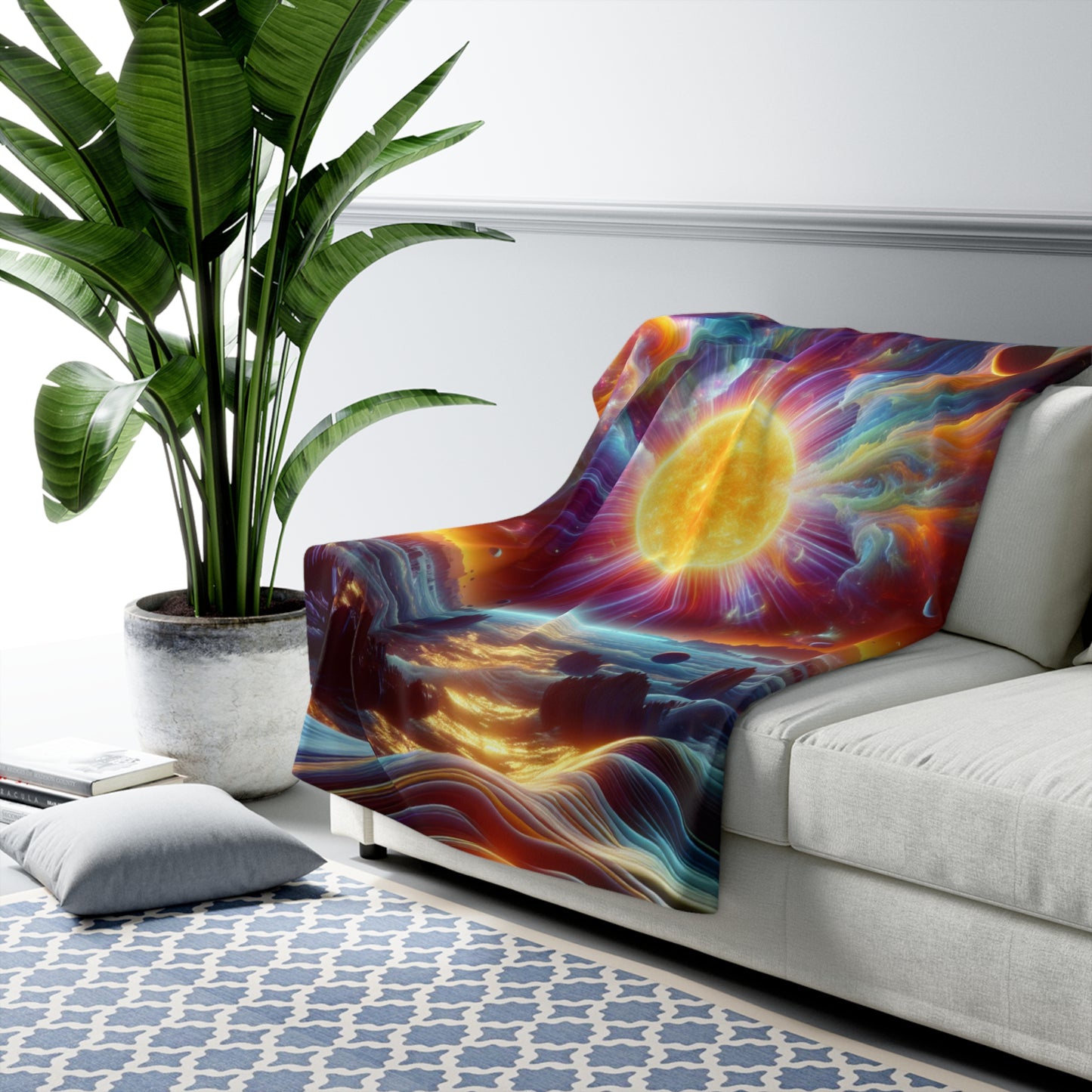 Surreal Sun Sherpa Fleece Blanket