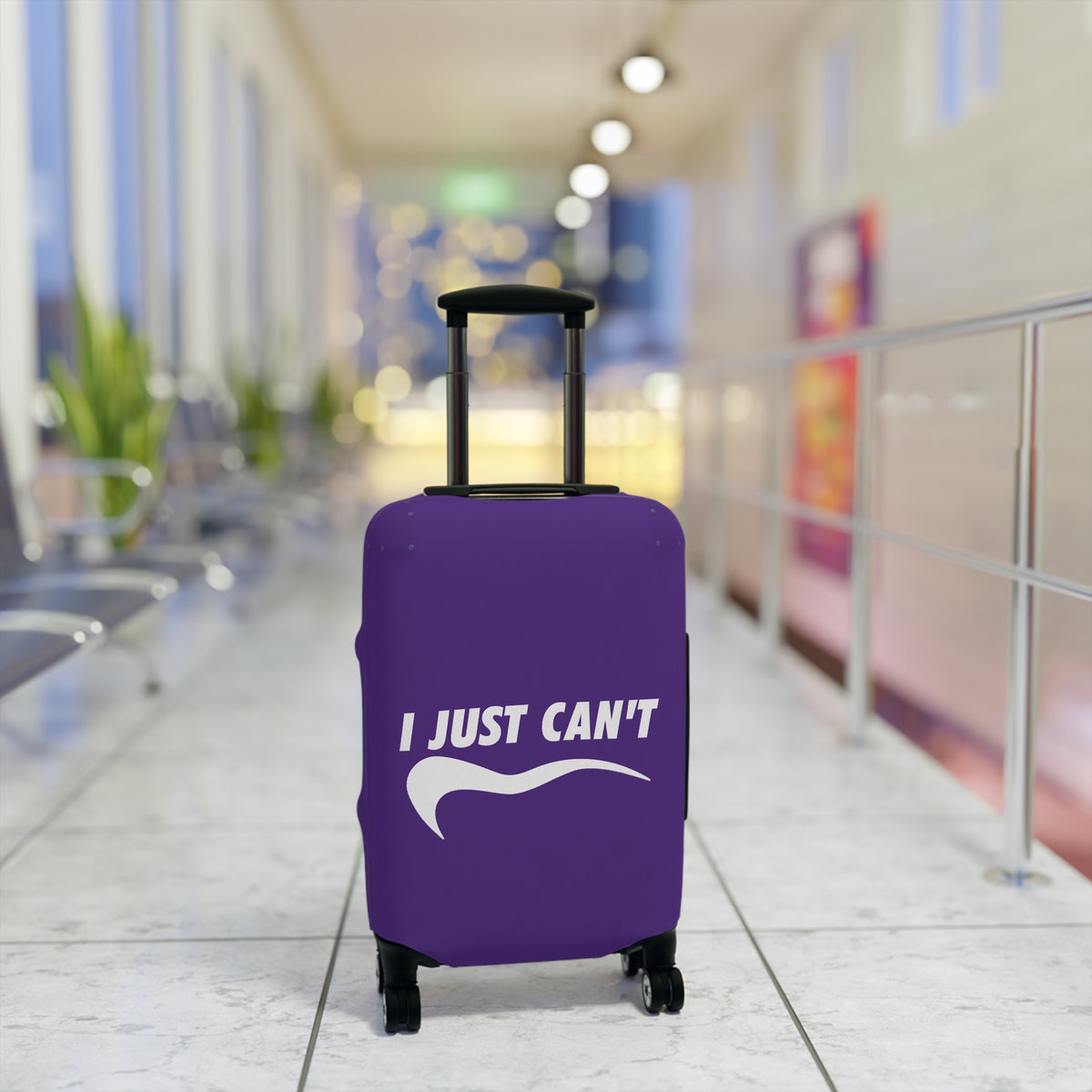 I Just Can't Luggage Cover Purple