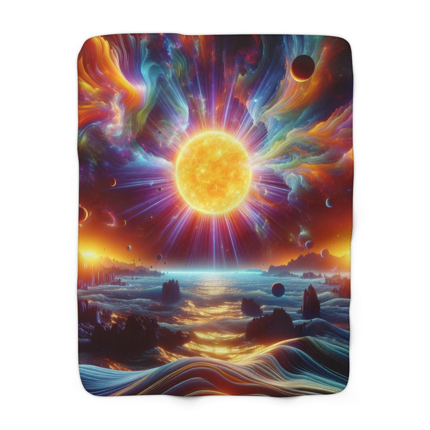 Surreal Sun Sherpa Fleece Blanket