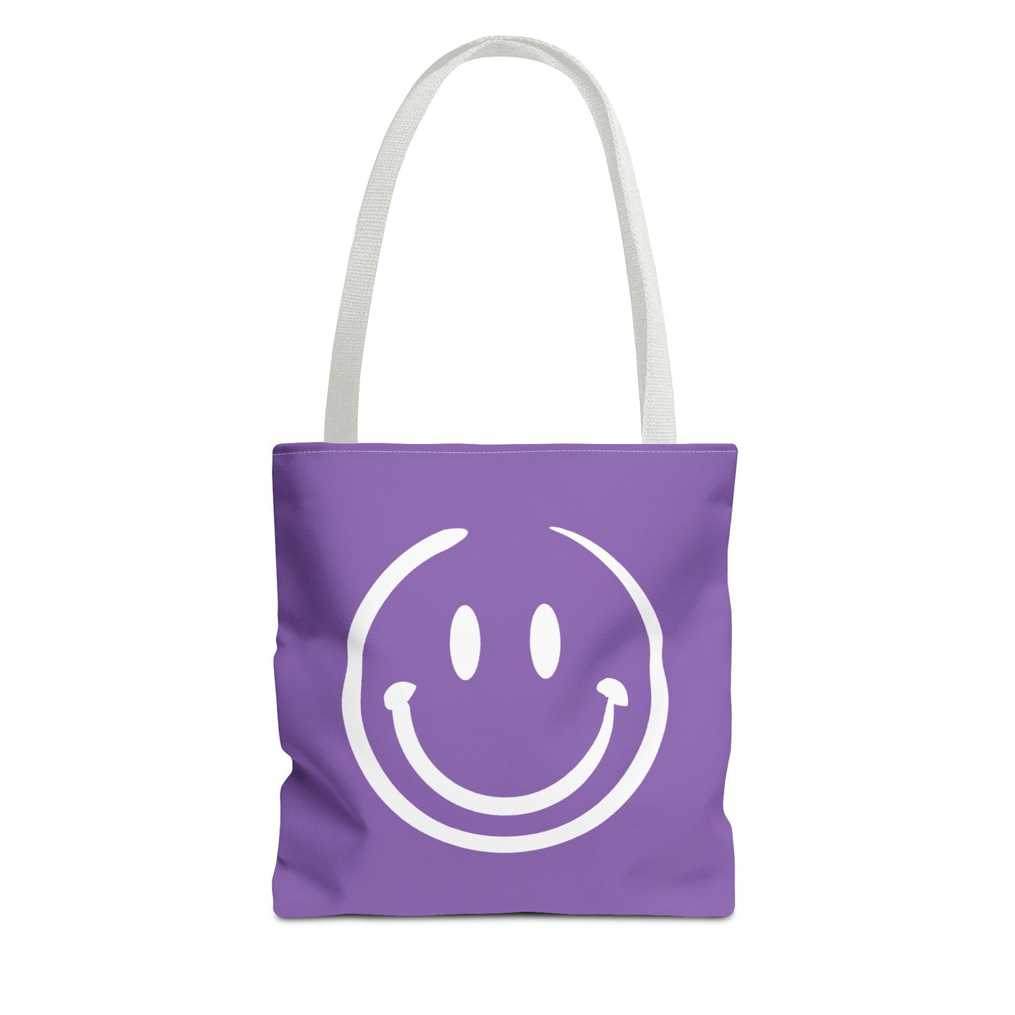 purple with white smiley face Tote Bag