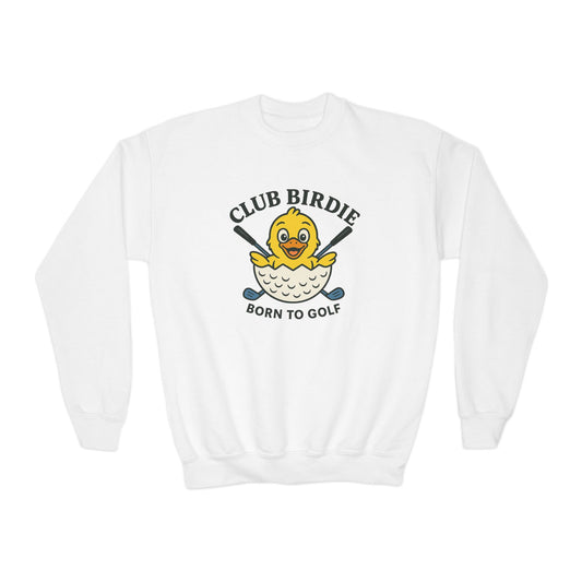 Club Birdie Golf Ball Born to Golf Youth Crewneck Sweatshirt