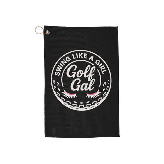 golf gal logo black Golf Towel