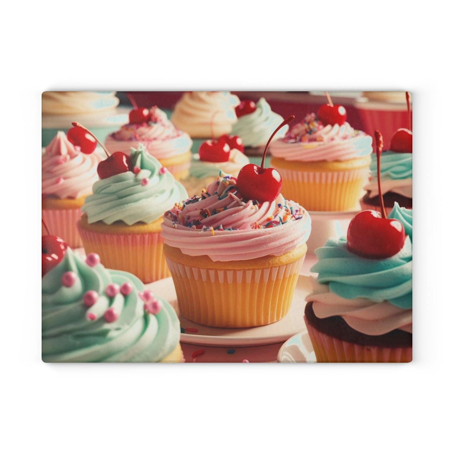 cupcakes Glass Cutting Board