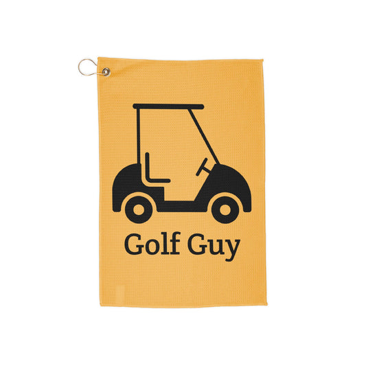 yellow golf guy cart Golf Towels