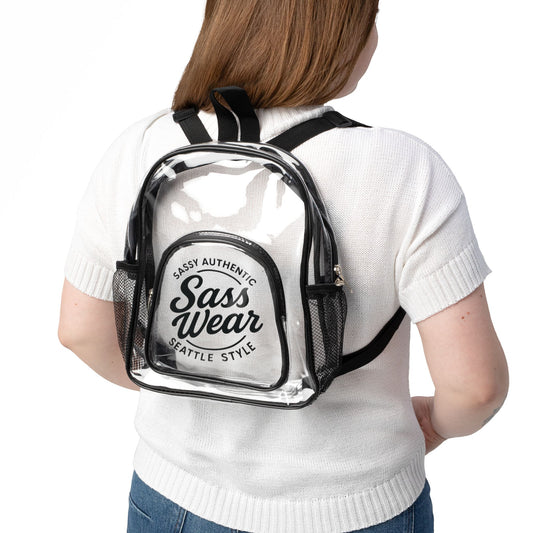 Sass Wear Transparent School & Event Bag with Mesh Side Pockets