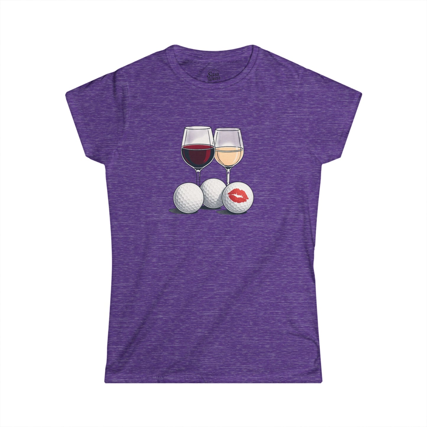 Wine Golf Lips Women's Softstyle Tee