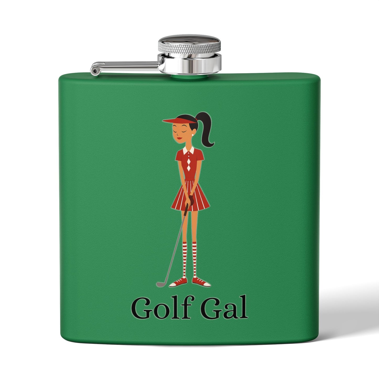 Golf Gal Sleek Stainless Steel Flask Ruby