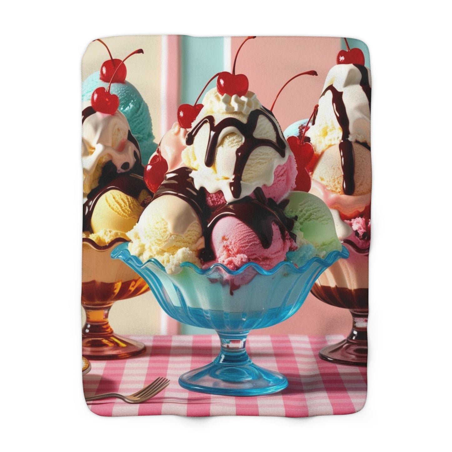 Sundae Sherpa Fleece Blanket