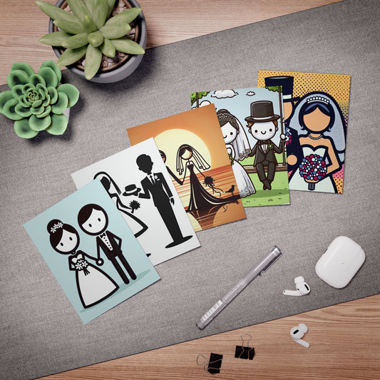 bride and groom Greeting Cards (5-Pack)