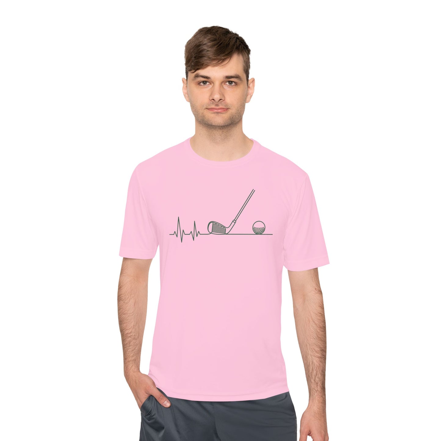 Golf heartbeat moisture wicking tee unisex