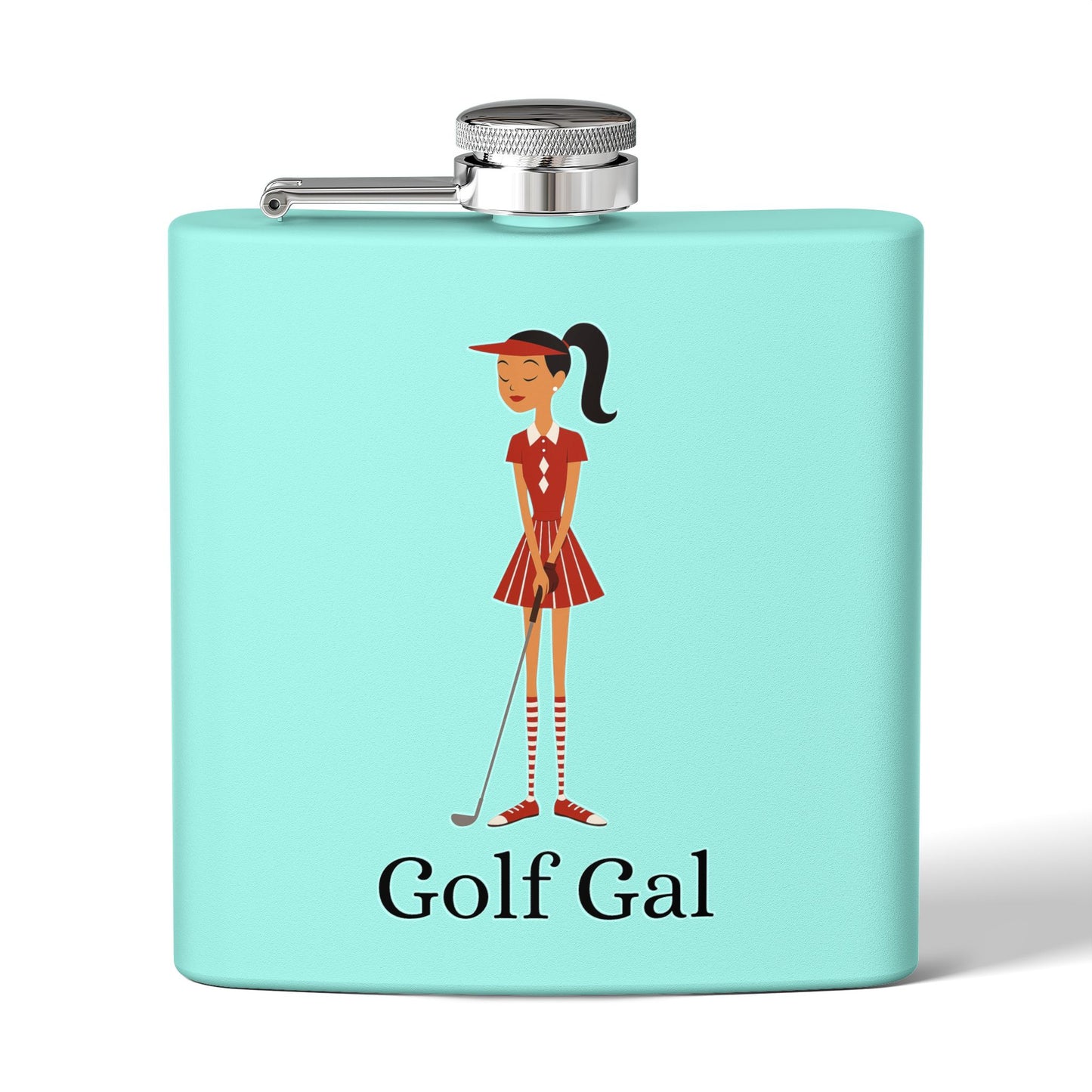 Golf Gal Sleek Stainless Steel Flask Ruby