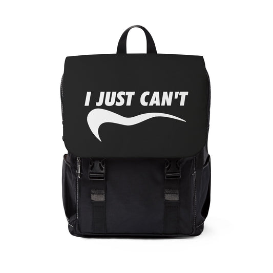 I just can't black Unisex Casual Shoulder Backpack