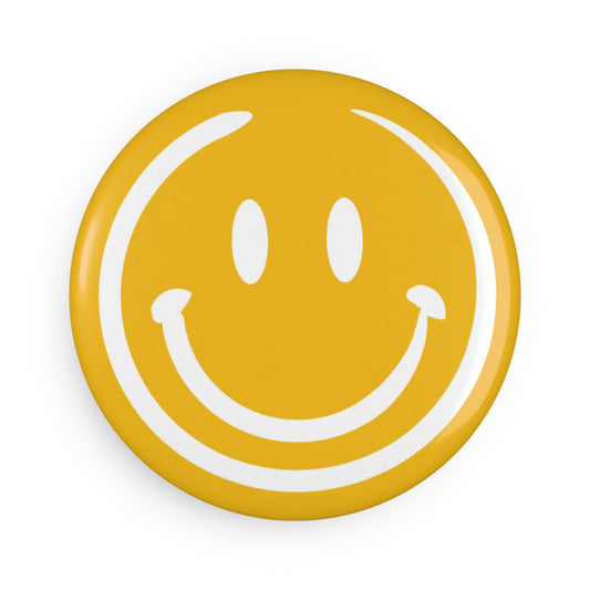 Yellow Smiley Face Button Magnet
