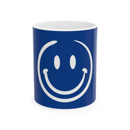 blue smiley face Ceramic Coffee Mug